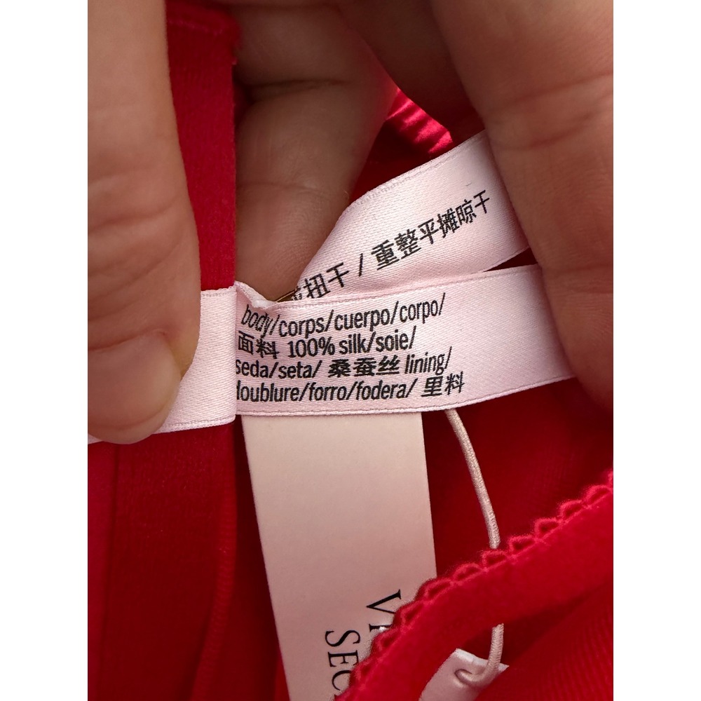 Victoria's Secret Classic Corset Top Red 100% Silk Lace Up XS NWT 11239121 Retro - Picture 6 of 6